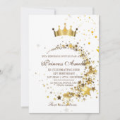 Uitnodiging 1e verjaardag Princess Kingdom Goud (Voorkant)