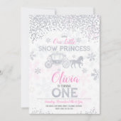 Uitnodiging 1e verjaardag WInter Prinses Glitters (Voorkant)