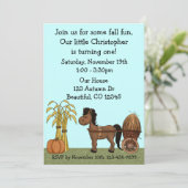 Uitnodiging 1e verjaardagsfeestje in de herfst (Staand voorkant)