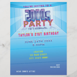 Uitnodiging 2000s Party Thema Flyer