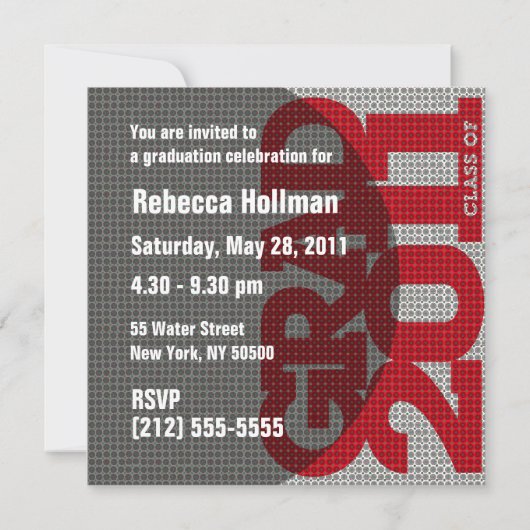 Uitnodiging 2011 Red 3 van de Graduation Party (Achterkant)