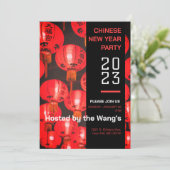 Uitnodiging 2023 voor nieuwjaarsfeest in China (Staand voorkant)