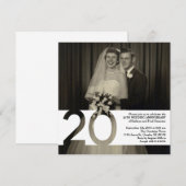 Uitnodiging 20-jarig huwelijksjubileum 5,25 x 5,25 (Voorkant / Achterkant)