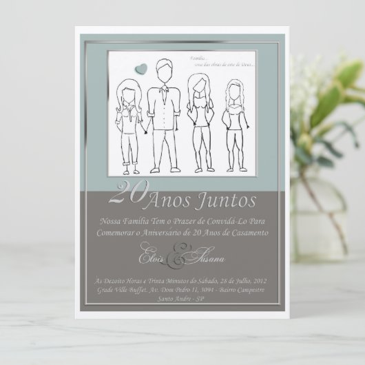 Uitnodiging 20-jarig jubileum (Staand voorkant)