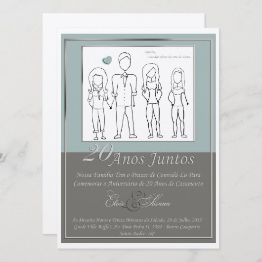 Uitnodiging 20-jarig jubileum (Voorkant / Achterkant)