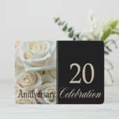 Uitnodiging 20-jarig jubileum roos (Staand voorkant)