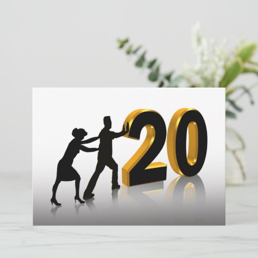 Uitnodiging 20-jarig jubileumfeest (Staand voorkant)