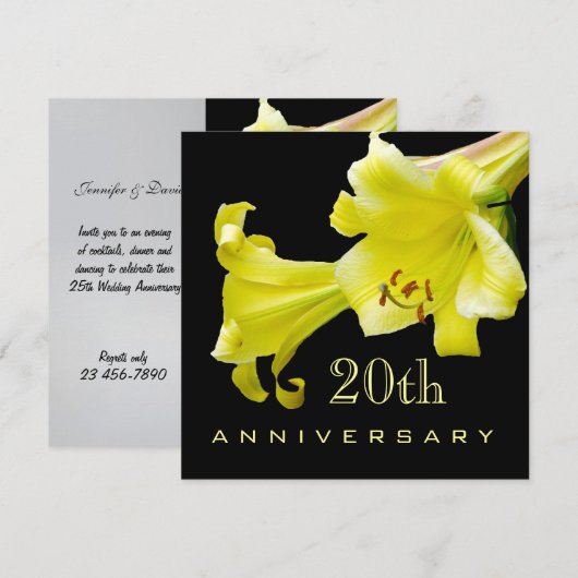 Uitnodiging 20e trouwdag (Voorkant / Achterkant)