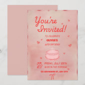 Uitnodiging 20e verjaardagsfeest Roze Thema (Voorkant / Achterkant)