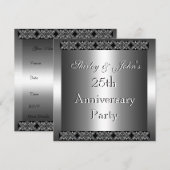 Uitnodiging 25 jaar trouwfeest Zilver (Voorkant / Achterkant)