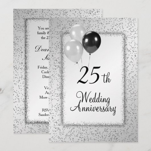 Uitnodiging 25-jarig huwelijksfeest (Voorkant / Achterkant)