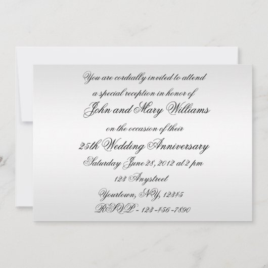 Uitnodiging 25-jarig huwelijksfeest (Achterkant)