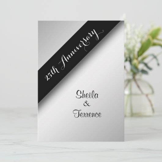 Uitnodiging 25-jarig huwelijksfeest (Staand voorkant)