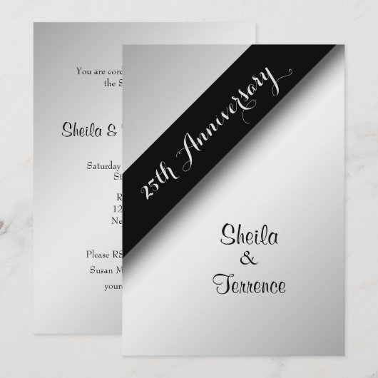 Uitnodiging 25-jarig huwelijksfeest (Voorkant / Achterkant)