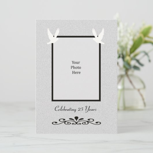 Uitnodiging 25-jarig huwelijksjubileum (Staand voorkant)