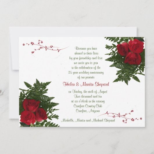 Uitnodiging 25-jarig huwelijksjubileum (Achterkant)