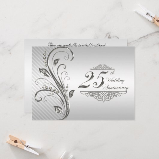 Uitnodiging 25-jarig huwelijksjubileum (Voorkant / Achterkant in situ)