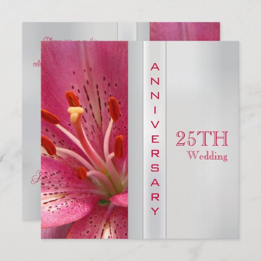 Uitnodiging 25-jarig huwelijksjubileum (Voorkant / Achterkant)