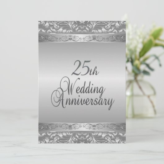 Uitnodiging 25-jarig huwelijksjubileum (Staand voorkant)