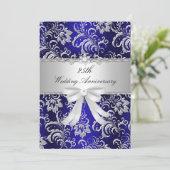 Uitnodiging 25-jarig huwelijksjubileum met blauwe 
