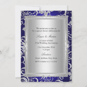 Uitnodiging 25-jarig huwelijksjubileum met blauwe 