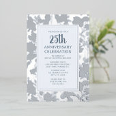 Uitnodiging 25-jarig huwelijksjubileum zilver eleg (Staand Voorkant)