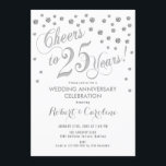 Uitnodiging 25-jarig huwelijksjubileum - Zilver Wi<br><div class="desc">Uitnodiging 25-jarig huwelijksjubileum
Elegant ontwerp met nep glinsterend zilver en wit. Proost op 25 jaar!</div>