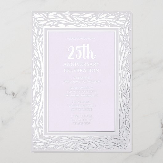 Uitnodiging 25-jarig huwelijksjubileum Zilveren bl (Voorkant)