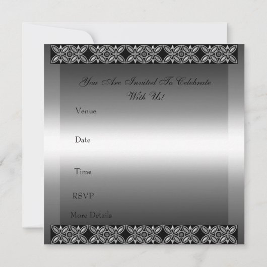 Uitnodiging 25-jarig huwelijksjubileumfeest Zilver (Achterkant)