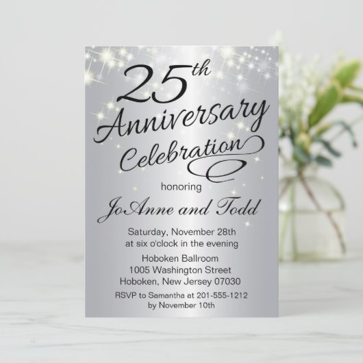 Uitnodiging 25-jarig jubileum (Staand voorkant)