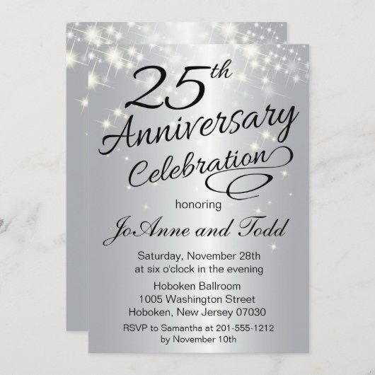 Uitnodiging 25-jarig jubileum (Voorkant / Achterkant)