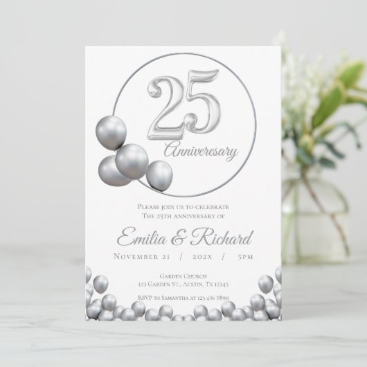 uitnodiging 25-jarig jubileum (Staand voorkant)