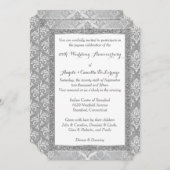 Uitnodiging 25-jarig jubileum | NEP Zilver Glitter (Voorkant / Achterkant)