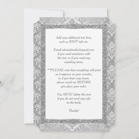 Uitnodiging 25-jarig jubileum | NEP Zilveren Glitt (Achterkant)