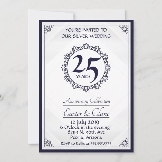 Uitnodiging 25-jarig jubileum Royal Blue (Voorkant)