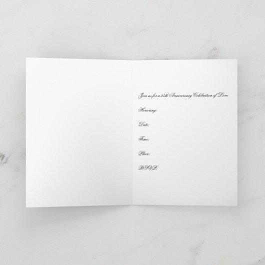 Uitnodiging 25-jarig jubileum -- Zilveren Bloemen (Binnen)