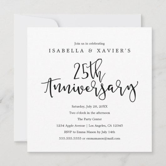 Uitnodiging 25-jarig jubileumfeest (Voorkant)