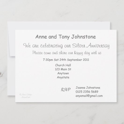 Uitnodiging 25-jarig jubileumfeest - Calla's (Achterkant)