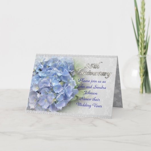 Uitnodiging 25-jarig jubileumfeest hydrangea's bla (Voorkant)