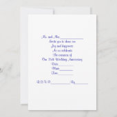 Uitnodiging 25-jarig jubileumfeest zilver (Achterkant)