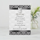 Uitnodiging 25-jarig jubileumfeest zwart en wit (Staand voorkant)