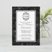 Uitnodiging 25-jarig jubileumfeest Zwart & Wit (Staand voorkant)