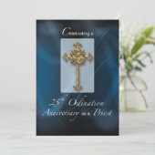 Uitnodiging 25-jarig priesterwijdingjubileum (Staand voorkant)