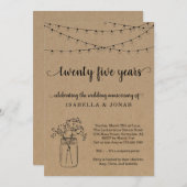 Uitnodiging 25e bruiloft Jubileum Partij (Voorkant / Achterkant)