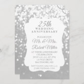Uitnodiging - 25e huwelijksverjaardag sprankelend  (Voorkant / Achterkant)