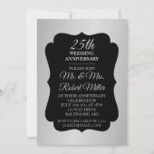 Uitnodiging - 25e huwelijksverjaardag zilveren con (Voorkant)