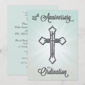 Uitnodiging 25e Jubileum van Ordinatie, Zilver (Voorkant / Achterkant)