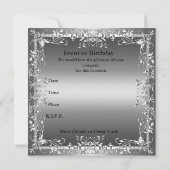 Uitnodiging 25e Jubileum Wedding Silver Elegant (Achterkant)