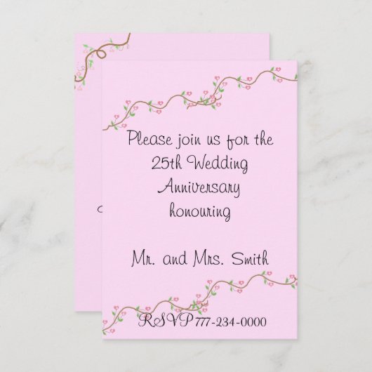 Uitnodiging 25e trouwdag (Voorkant / Achterkant)