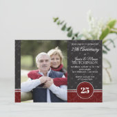 Uitnodiging 25e trouwdag Silver Elegance (Staand voorkant)